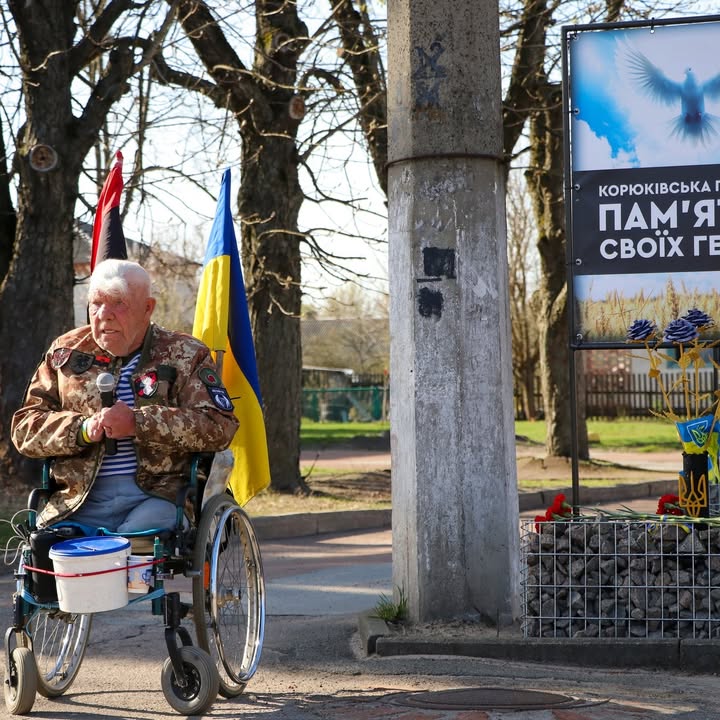 Волонтер Григорій Янченко (“дядя Гриша”) прибув до Корюківки