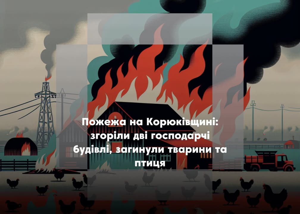 У Білошицькій Слободі вогонь знищив споруди та призвів до загибелі понад 100 тварин
