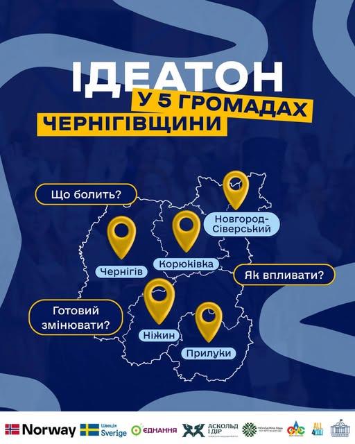 У Корюківці проведуть ідеатон для активної молоді Корюківського району